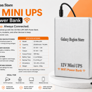 Galaxy regeion 12V WiFi Router UPS Power Bank - 20,000mAh Power Plus 5 se 8 Hours Backup
