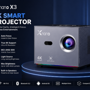 Xnano 8K Projector X3 Portable Android 9 Dual Wifi 190ANSI H716 BT6 Auto Focus Home Cinema Outdoor Portable Projetor